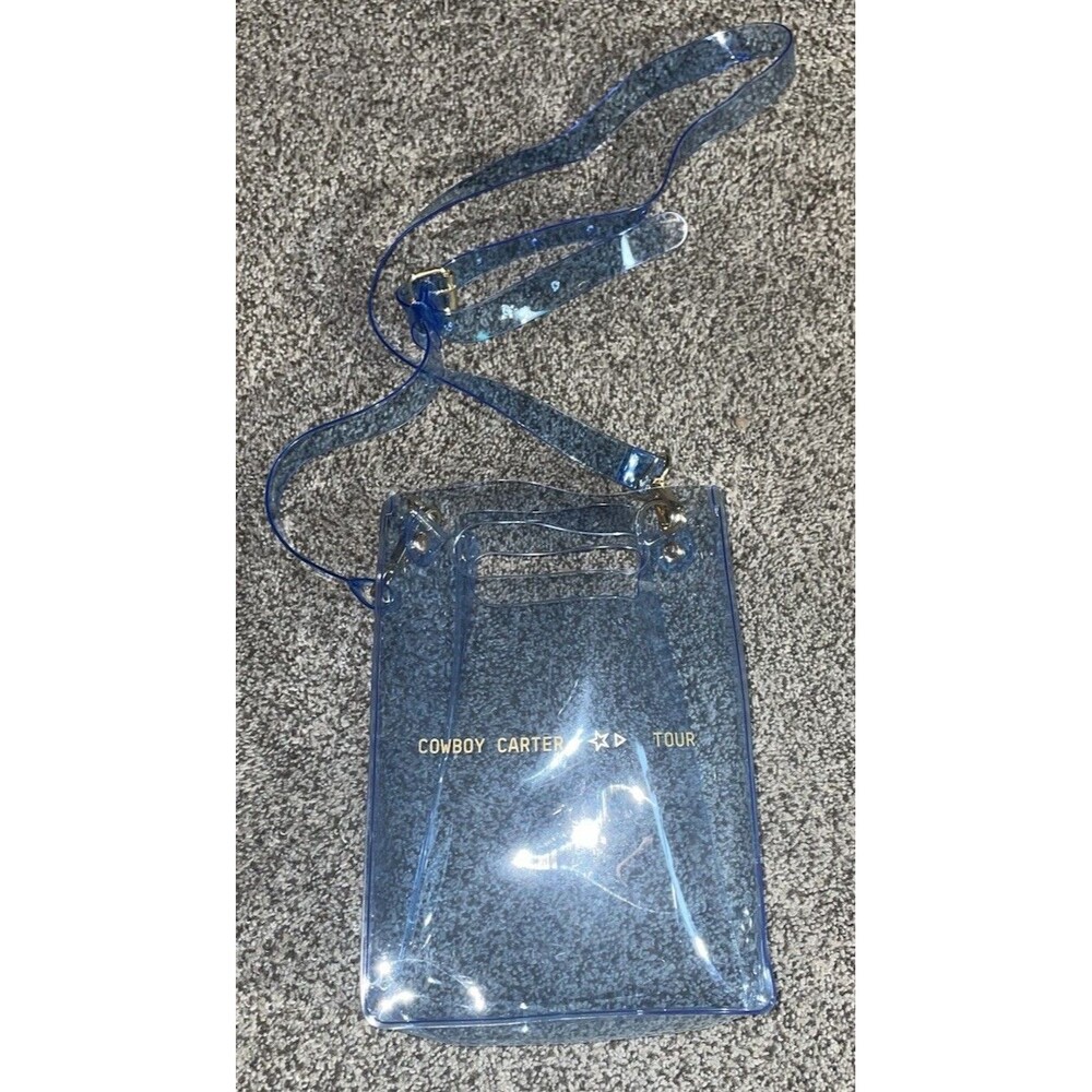 Cowboy Carter Beyonce clear blue crossbody bag concert stadium tour official